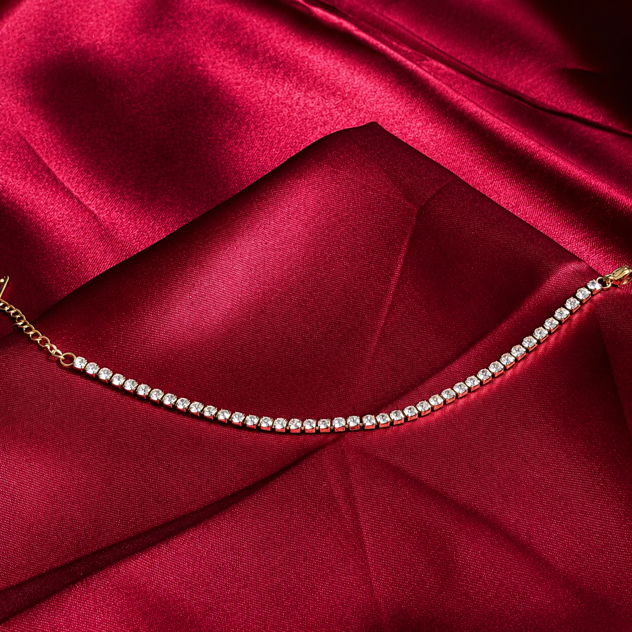 Gold Clear Stone Tennis Bracelet