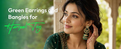 Green Earrings and Bangles for Hariyali Teej