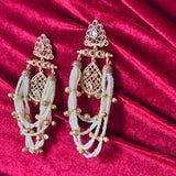 Noor Mahal Choti Pearl Bridal Drop Earrings