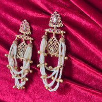 Noor Mahal Choti Pearl Bridal Drop Earrings