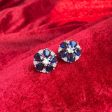 Aurelia American Diamond Blue Five Petal Stud Earrings