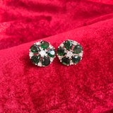 Aurelia American Diamond Blue Five Petal Stud Earrings