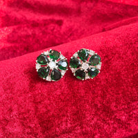 Aurelia American Diamond Blue Five Petal Stud Earrings