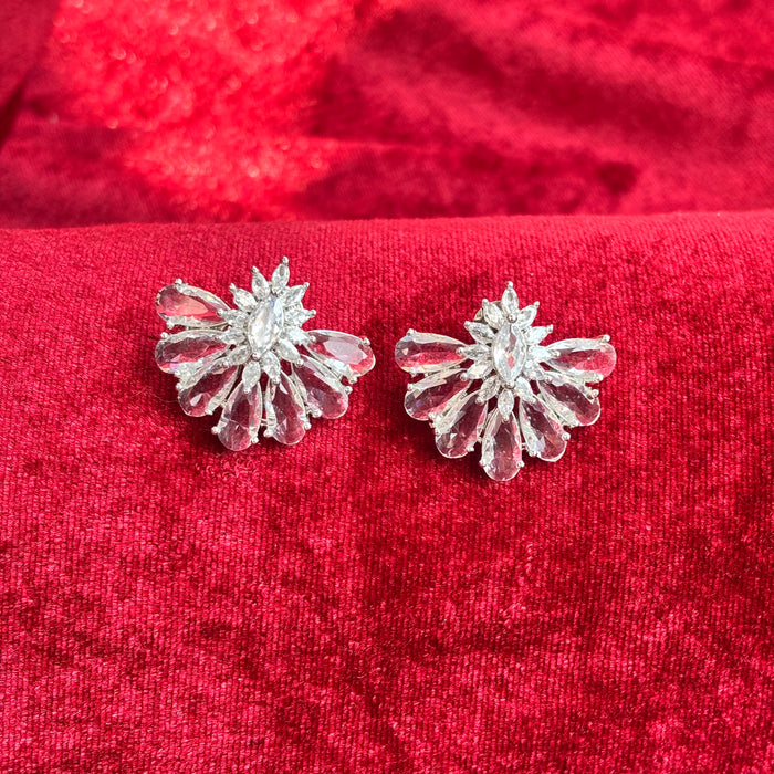 Daphne American Diamond White Swan Earrings