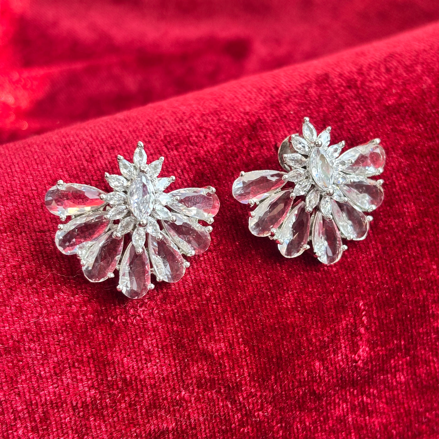 Daphne American Diamond White Swan Earrings