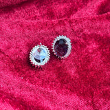 Kate Oval Purple Stone American Diamond Earrings