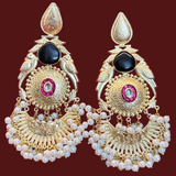 SIA Pure Brass Begum Hazrat Mahal Statement Earrings