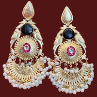 SIA Pure Brass Begum Hazrat Mahal Statement Earrings