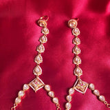 Kundan Pearl Hathphool Bracelet Set