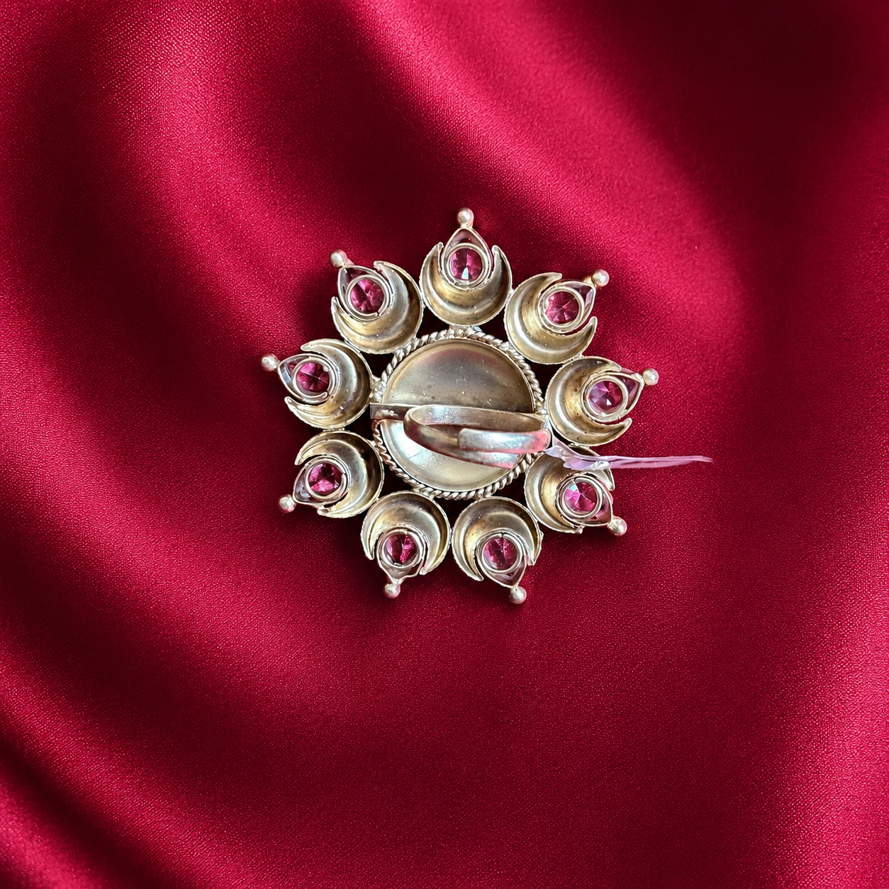 Traditional Kundan-Style Pearl Brass Adjustable Ring