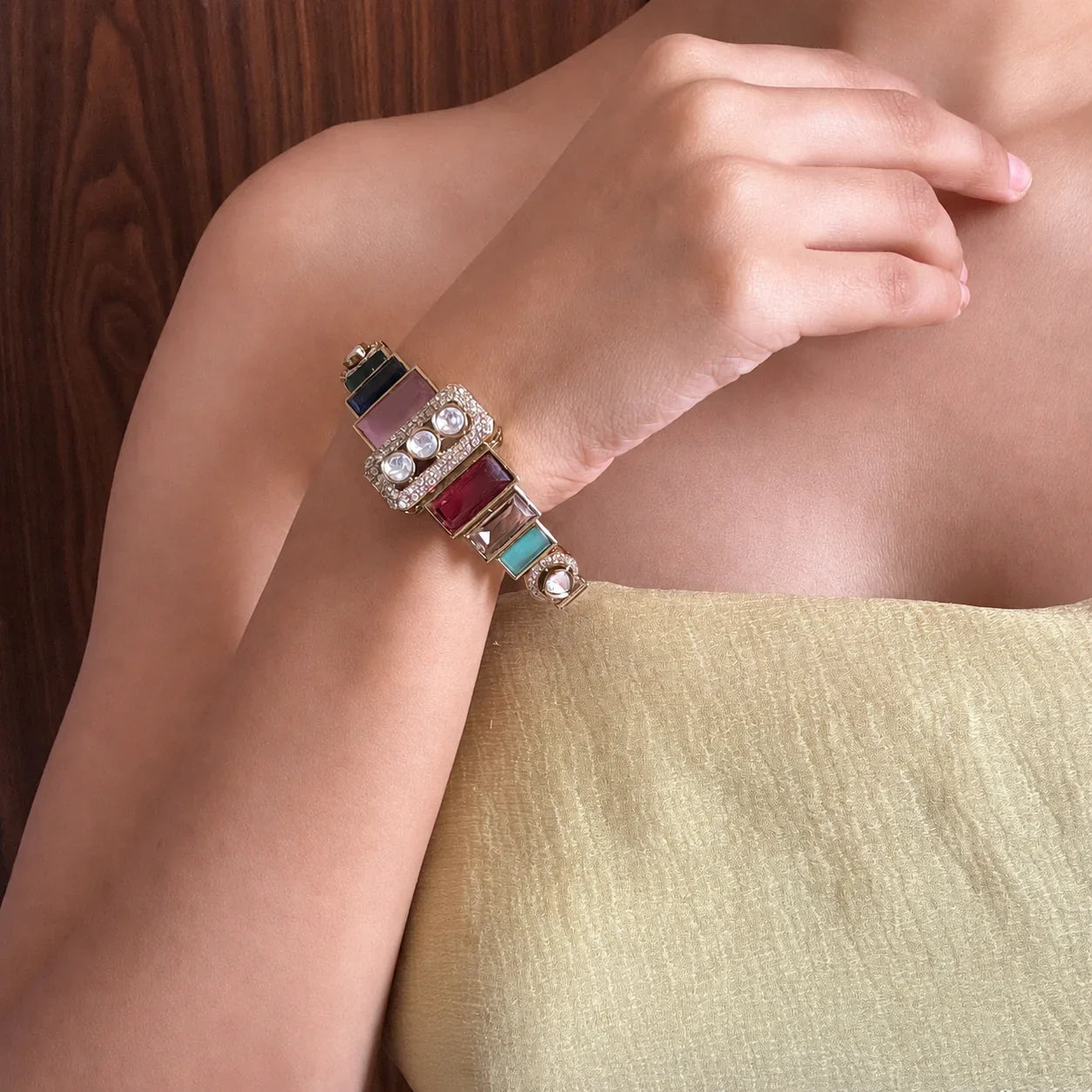 Multicolor Geometric Stone Bracelet