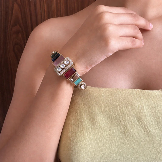 Multicolor Geometric Stone Bracelet
