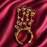 Gold Ghungroo Hathphool Hand Bracelet - Jajra