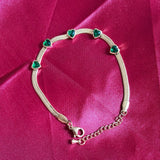 Green Heart Stone Chain Bracelet - Jajra