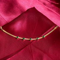 Green Heart Stone Chain Bracelet - Jajra