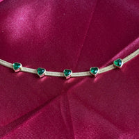 Green Heart Stone Chain Bracelet - Jajra