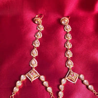 Kundan Pearl Hathphool Bracelet Set - Jajra™