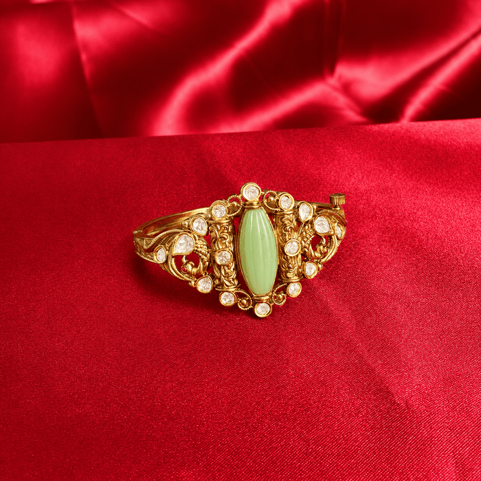 Mint Green Stone Cuff Bracelet