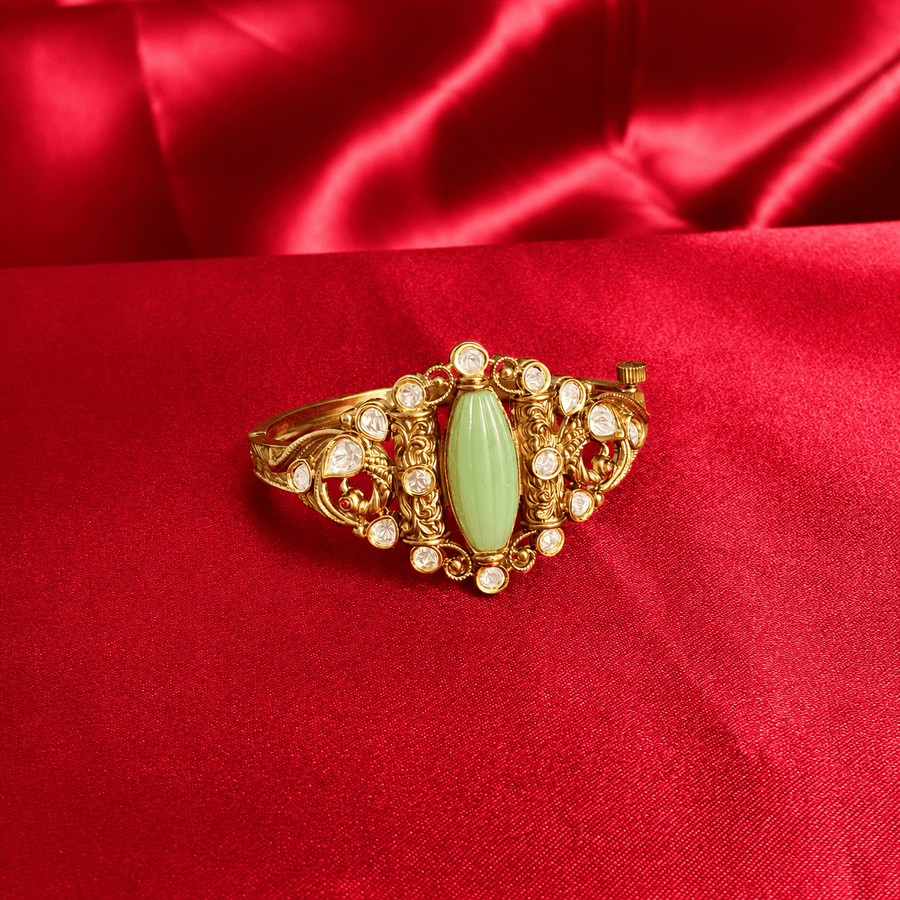 Mint Green Stone Cuff Bracelet