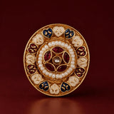 Multicolour Meenakari Pearl Brass Statement Ring - Jajra™