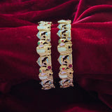 Pastel Meenakari Elephant Kada Bangle Pair - Jajra