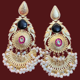 SIA Pure Brass Begum Hazrat Mahal Statement Earrings - Jajra