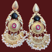 SIA Pure Brass Begum Hazrat Mahal Statement Earrings - Jajra