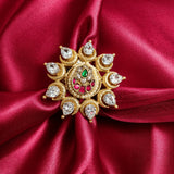 Traditional Kundan-Style Pearl Brass Adjustable Ring - Jajra™