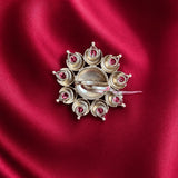 Traditional Kundan-Style Pearl Brass Adjustable Ring - Jajra™