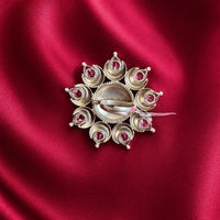 Traditional Kundan-Style Pearl Brass Adjustable Ring - Jajra™