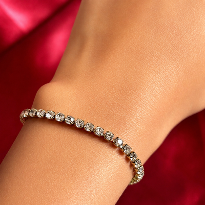 Gold Clear Stone Tennis Bracelet