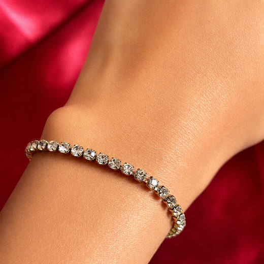 Gold Clear Stone Tennis Bracelet