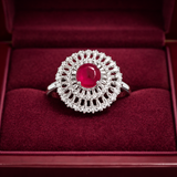 Zayra American Diamond Pink Shimmering Statement Ring